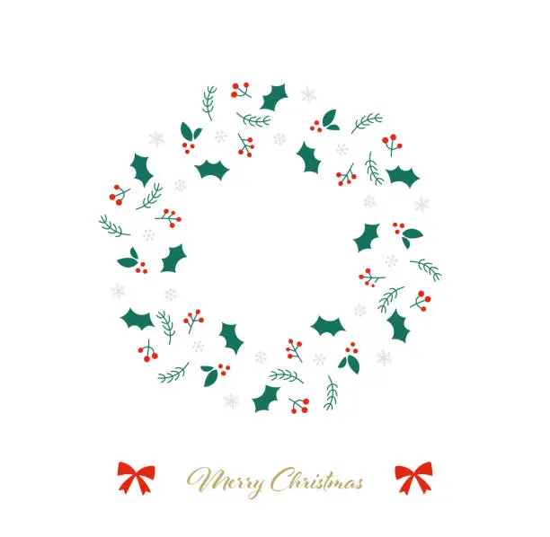 Vector illustration of Simple and stylish Christmas wreath illustration