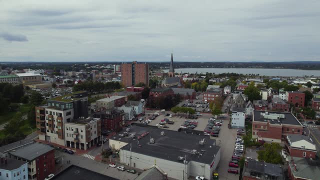 American City Of Portland In Maine, Drone Shot
