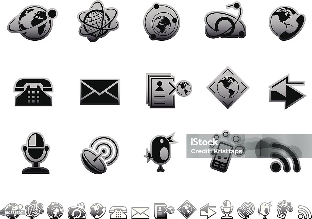 Icônes de Communication simples - clipart vectoriel de Affaires libre de droits