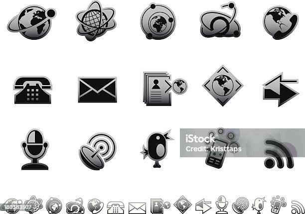 Semplici Icone Di Comunicazione - Immagini vettoriali stock e altre immagini di Affari - Affari, Affari internazionali, Brand Name Online Messaging Platform