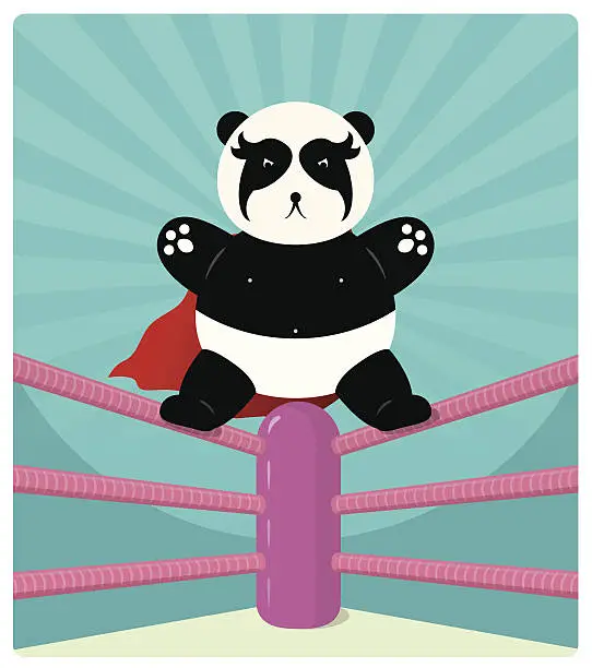 Vector illustration of Panda Wrestler