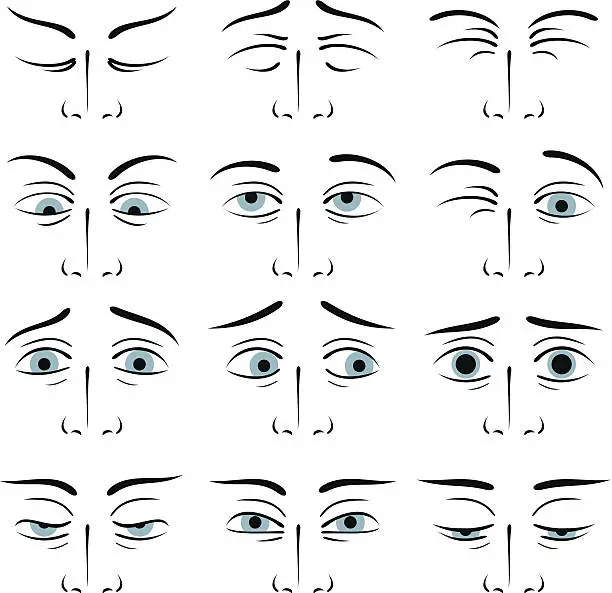 Vector illustration of Eyes expressions