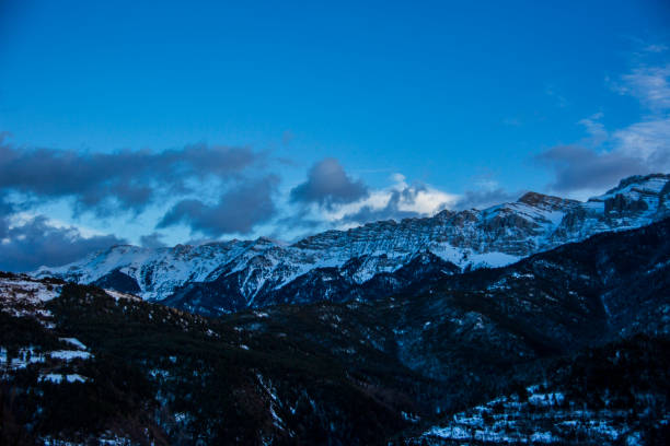 Winter mountain landscape. Alpine view. Caucasus mountain. Tetnuldi Resort in Georgia.