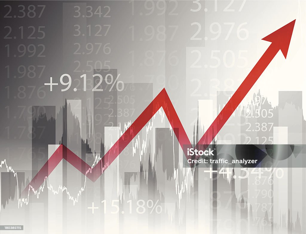 Tabla de mercado de Stock - arte vectorial de Analizar libre de derechos