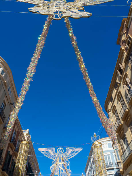 Christmas decorations in Malaga stock photo