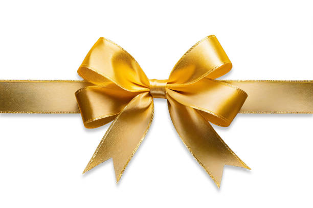 istock Gold yellow ribbon isolated on white background 1803880848