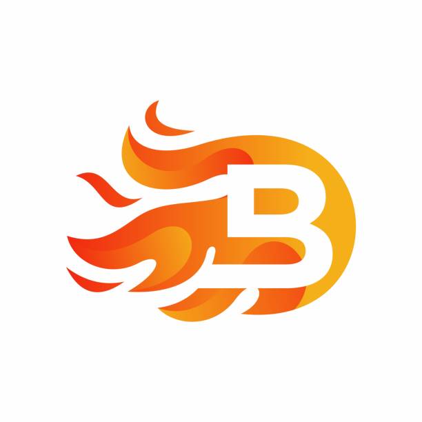 Letter B logo or symbol template design Letter B logo or symbol template design fire letter b stock illustrations