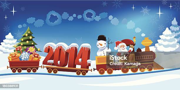 크리스마스 열차 산타 클로스에 대한 스톡 벡터 아트 및 기타 이미지 - 산타 클로스, 겨울, 공휴일