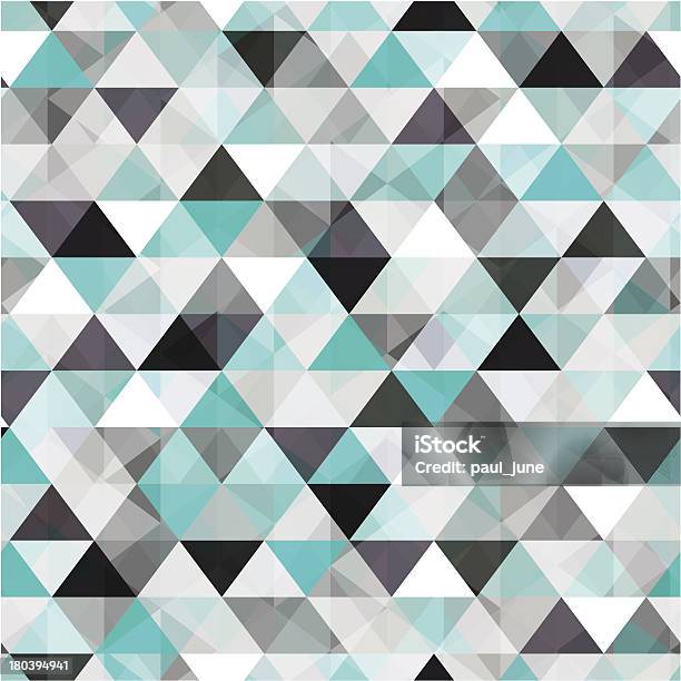 Turquoise Triangle Seamless Pattern Stock Illustration - Download Image Now - Backgrounds, Gray Color, Illustration