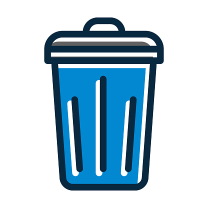 Dustbin Vector Thick Line Filled Dark Colors Icons For Personal And Commercial Use.