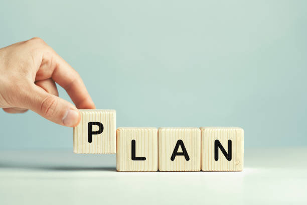 istock Plan word written on wooden cubes 1803955371