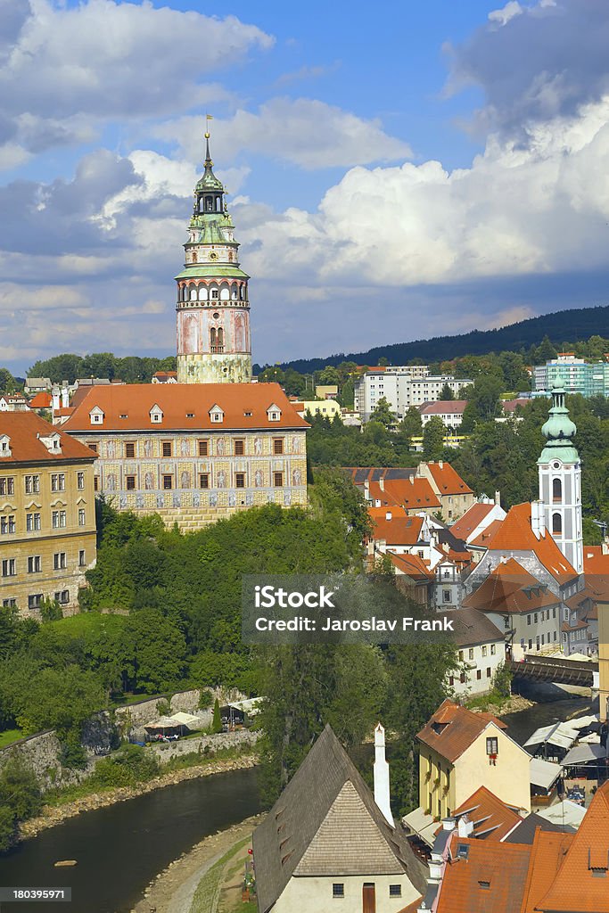 Castelo e a cidade de Ceske Krumlov (República Checa). - Royalty-free Antigo Foto de stock