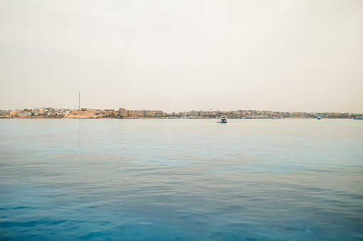 Beautiful view from the beach in Hurghada in Egypt.