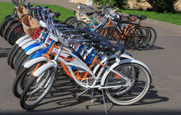 istock Bicycles for rent in the city park 1803973842