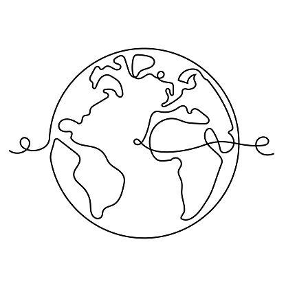 Planet Earth Continuous Line Icon