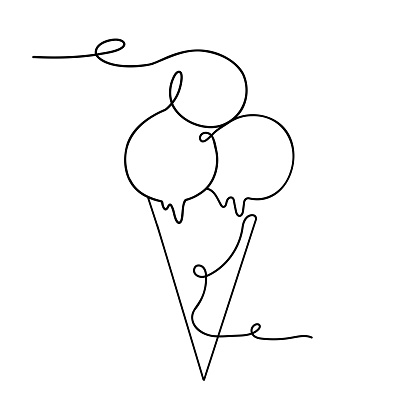 Ice Cream Continuous Line Icon