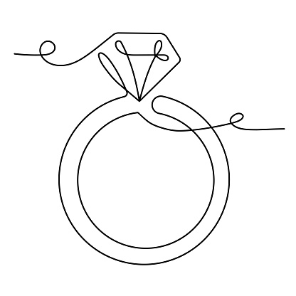 Wedding Ring Continuous Line Icon