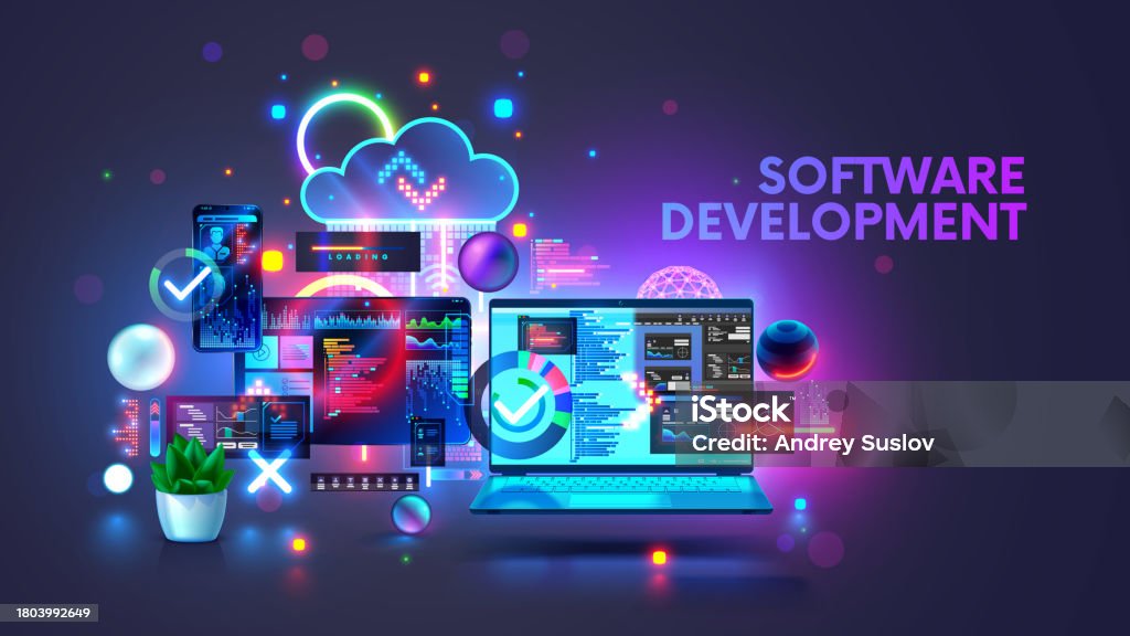 Software Development Coding Process Concept Programming Testing Cross ...