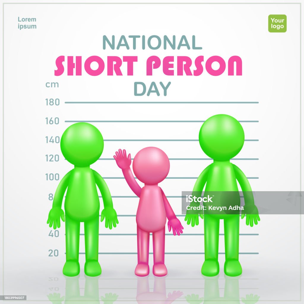 National Short Peoples Day 3d Vector Stickman Character Suitable For
