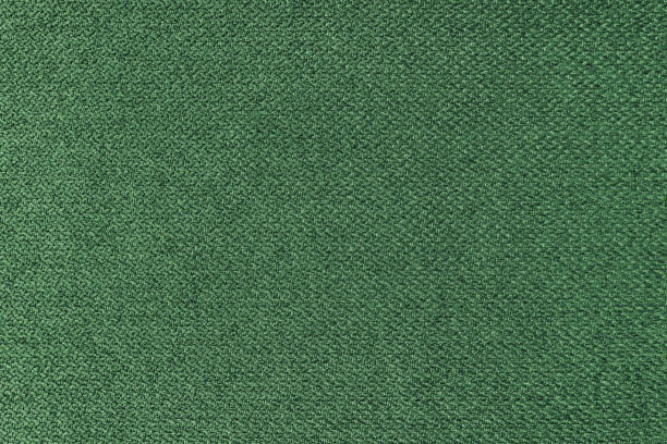 textile backgtound, green coarse fabric texture, jacquard woven upholstery - burlap canvas home decorating color image imagens e fotografias de stock