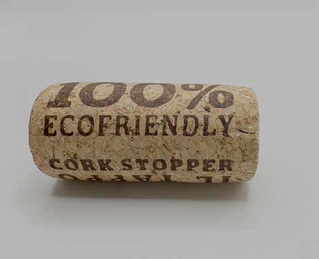 A closeup picture of 100% ecofriendly and sustainable wooden cork stopper.