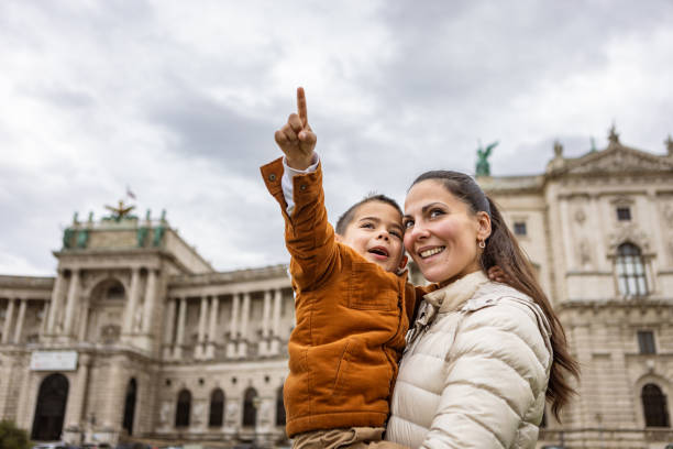istock Mother and son walking in Vienna, Austria 1804006869