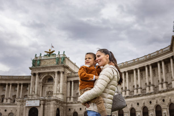 istock Mother and son walking in Vienna, Austria 1804006874