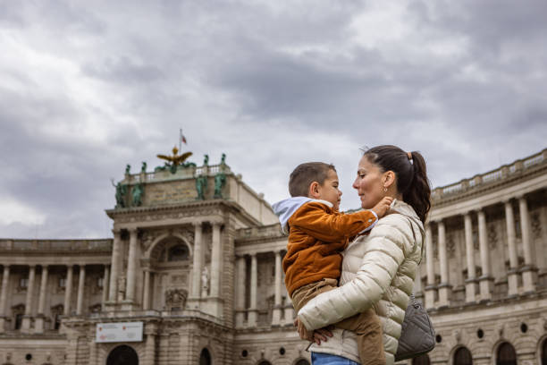 istock Mother and son walking in Vienna, Austria 1804007043