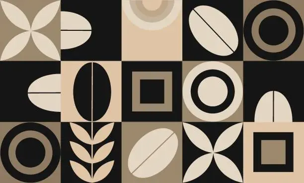 Vector illustration of Geometric pattern in dark coffee tones