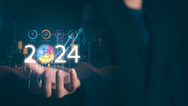 istock Businessman Hand Guiding 2024 Management with Virtual Data Trends 1804010291