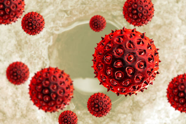 Influenza virus cells. 3d Illustration