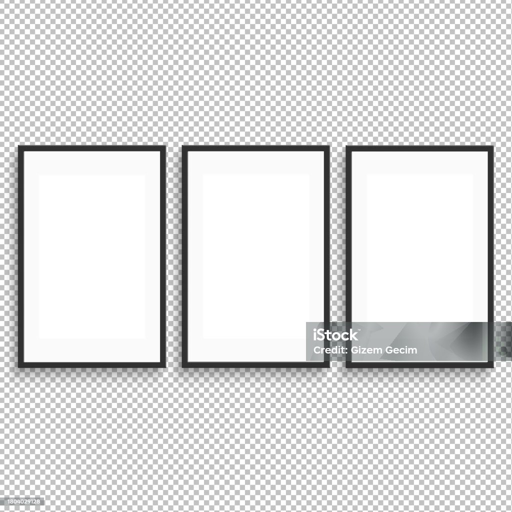 Frame Up Now Three Vertical Frame Mock Up Isolated On Png Background Stock Photo ...