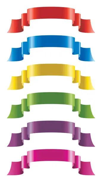 Vector illustration of ribbons colorful