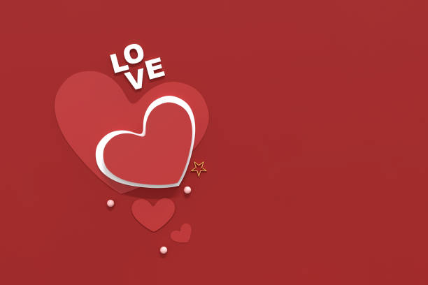Beautiful 3D Rendering of Valentine's Day Concept â Romantic Greeting Card, Product and Podium Display Design with Hearts, Love, and Sentiment