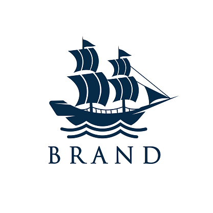 Ship logo design. sailing yacht, boat, ship symbol