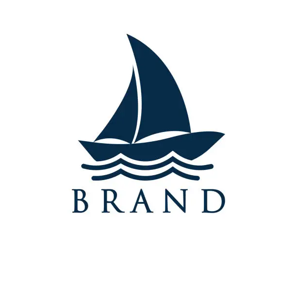 Vector illustration of Boat logo design and sailing ship vintage symbol