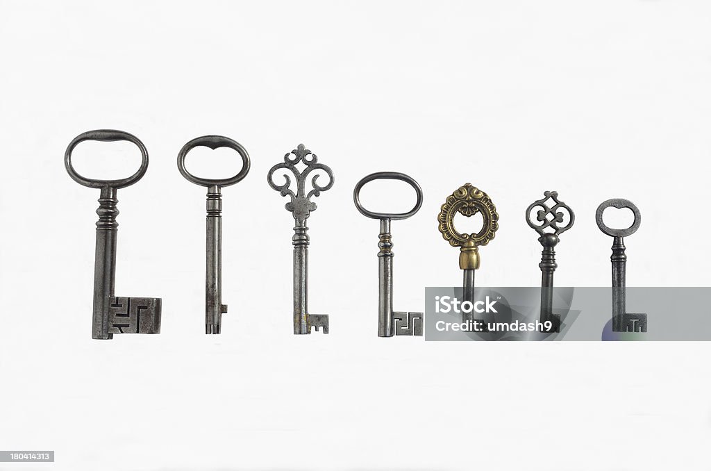 Seven Pipe Keys Seven Pipe Keys from my own Collection Antique Stock Photo
