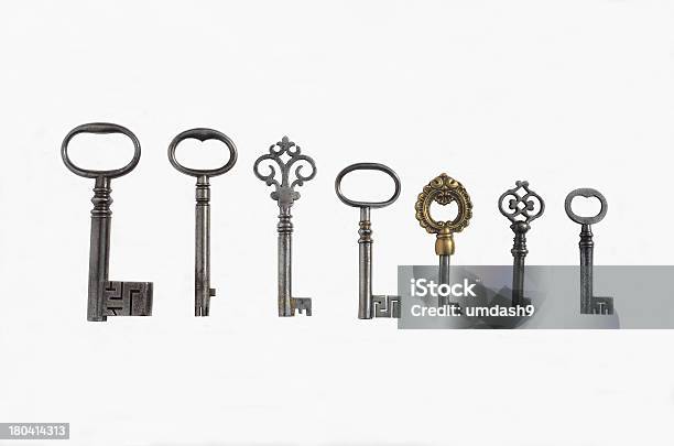 Seven Pipe Keys Stock Photo - Download Image Now - Antique, Bright, Business