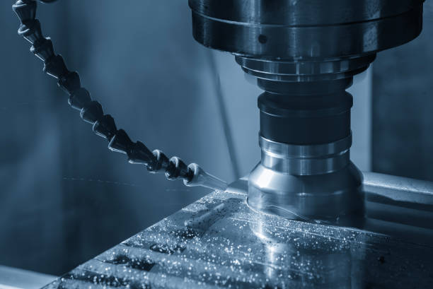 istock The CNC milling machine rough cutting by face mill tool the mold parts. 1804158782