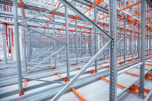 istock Warehouse or storage and shelves. Industrial background. 1804166466