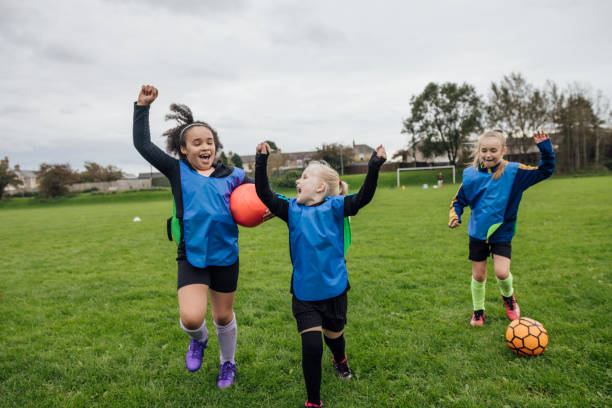 istock Girls Football Training Fun 1804172061