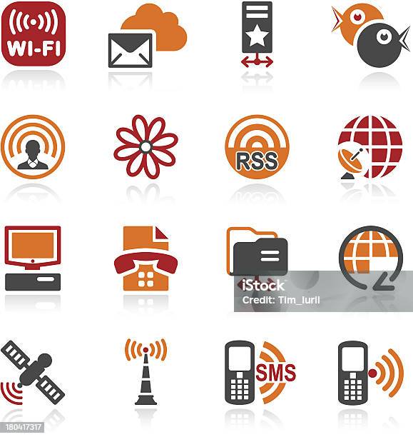 Ikony Komunikacji Kolor Serii - Stockowe grafiki wektorowe i więcej obrazów Antena - Antena, Biały, Bluetooth