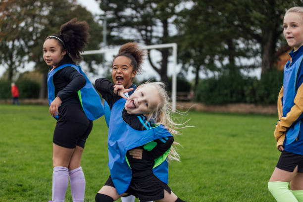istock Girls Football Practice is Fun 1804174005