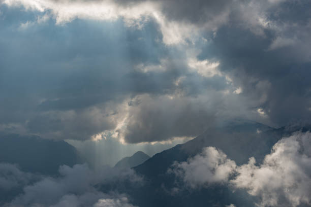 istock Stormy clouds above the mountains. 1804178305