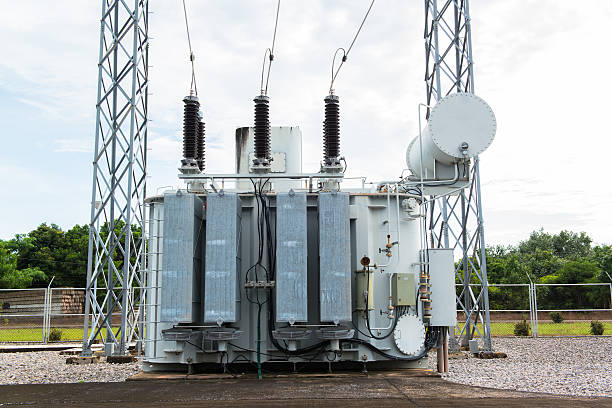 istock Transformer station and the high voltage electric pole 180419101