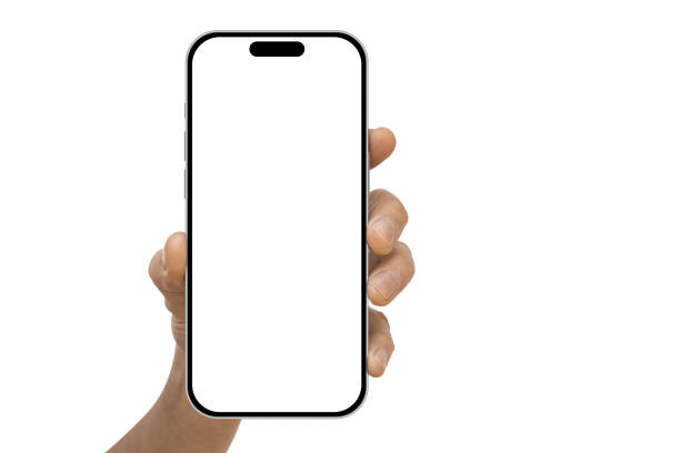 istock a phone  in a hand on the white backgrounds 1804194858