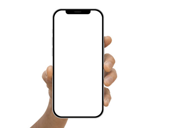istock a phone  in a hand on the white backgrounds 1804194869