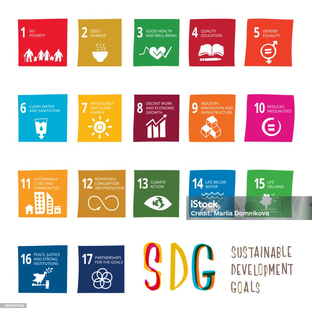 Sustainable Development Goals Set Stockvectorkunst en meer beelden van ...