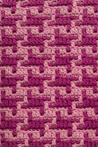 istock Crochet background. Abstract mosaic purple pattern close up. 1804199804
