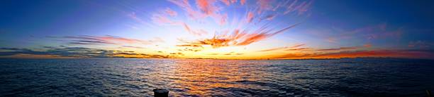 istock Panorama Of Open Ocean Sunset 1804210929